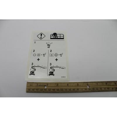 Genie Part # 1257660. 1257660GT - DECAL. EMERGENCY LOWERING. Z62