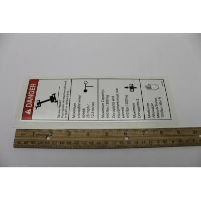 Genie Part # 1261934. 1261934GT - TIP-OVER HAZARD