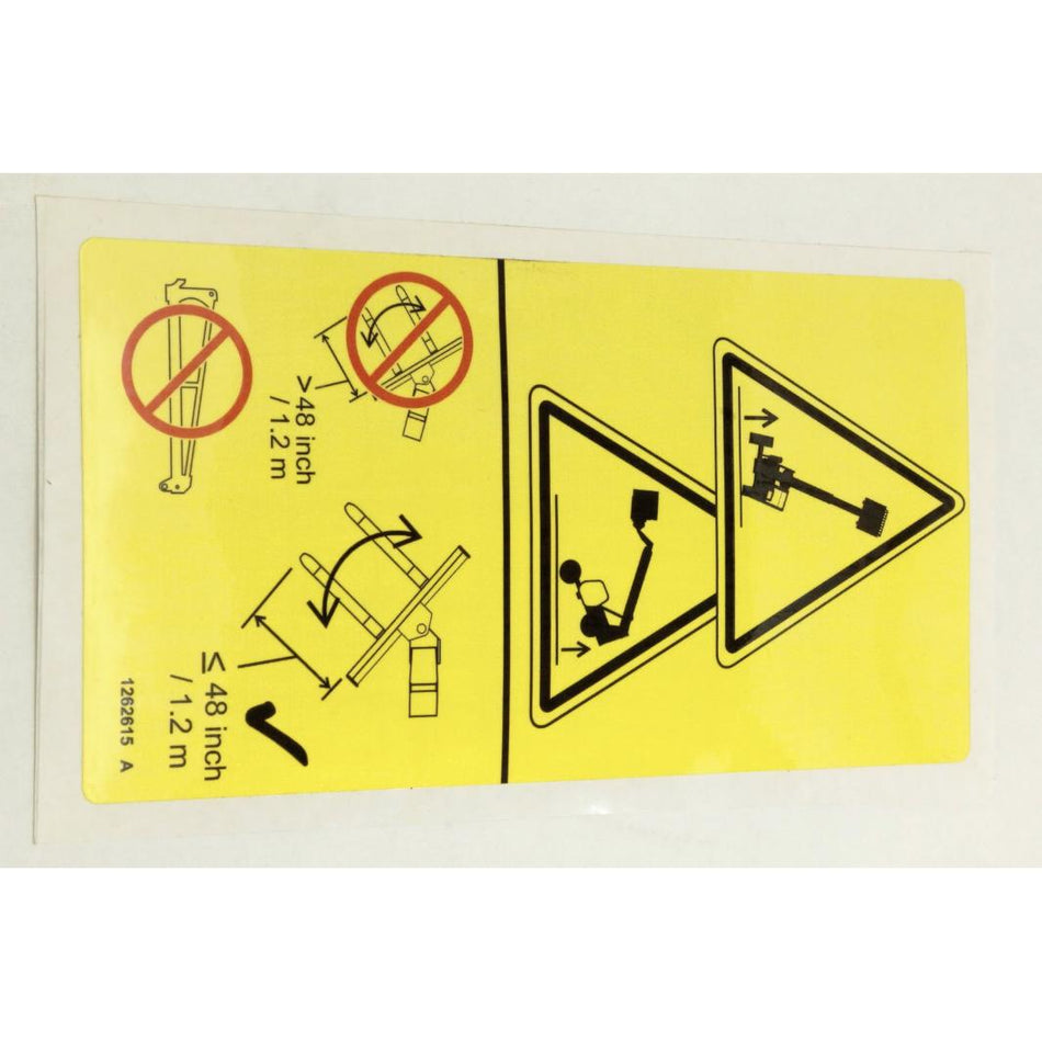 Genie Part # 1262615. 1262615GT - DECAL. WARN. SWG OVERTURN SYM