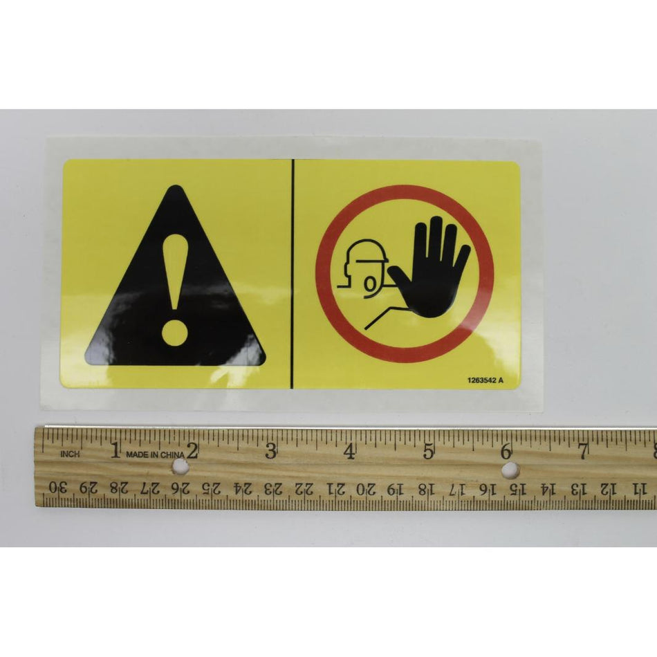 Genie Part # 1263542. 1263542GT - DECAL. IMPROPER OPERATION. SYMBOL