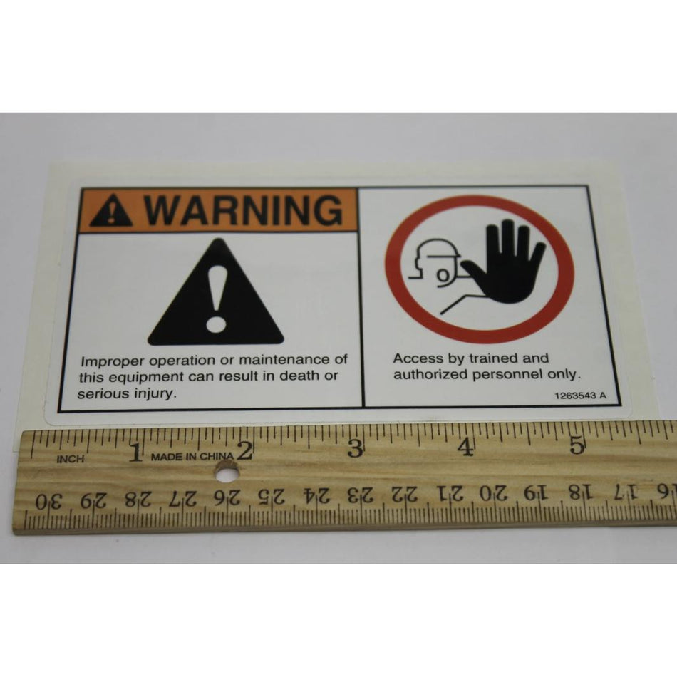 Genie Part # 1263543. 1263543GT - DECAL. IMPROPER OPERATION