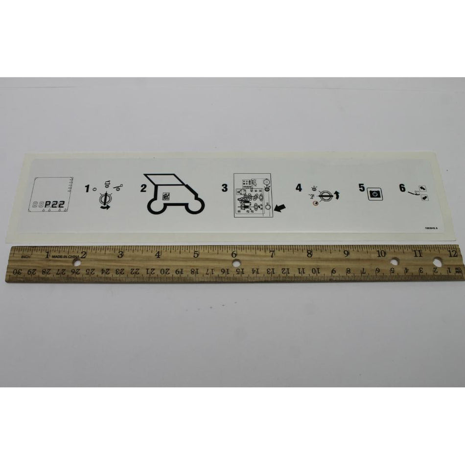 Genie Part # 1263545. 1263545GT - DECAL. INSTR-BYPASS KEY SWITCH