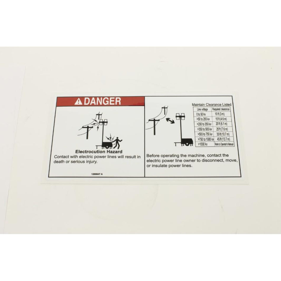 Genie Part # 1266647. 1266647GT - DECAL. DANGER. HAZARD VOLTAGE