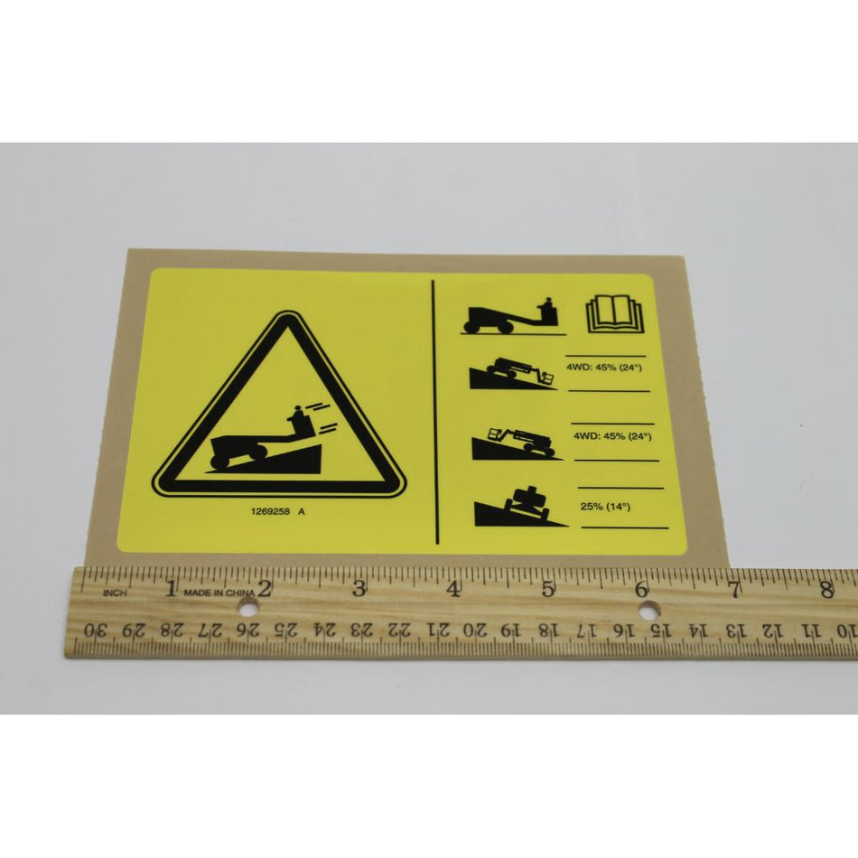 Genie Part # 1269258. 1269258GT - DECAL. SYMBOL. SLOPE RATING. Z60E