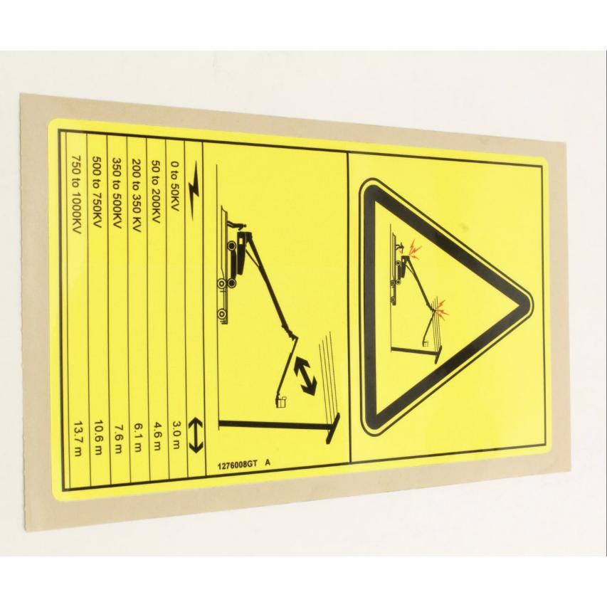 Genie Part # 1276008. 1276008GT - DECAL. DANGER. SYMBOL ELECT HAZARD. STOW
