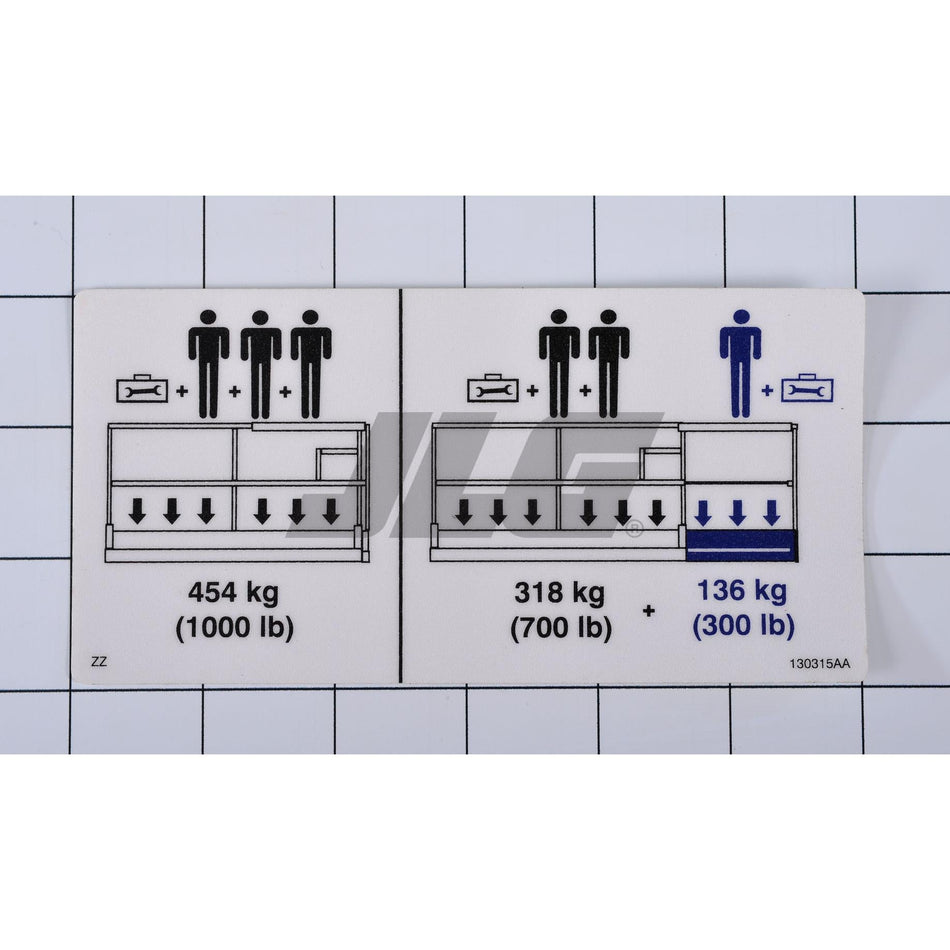 Skyjack Part # 130315 - Label. VL. Platform Capacity 1