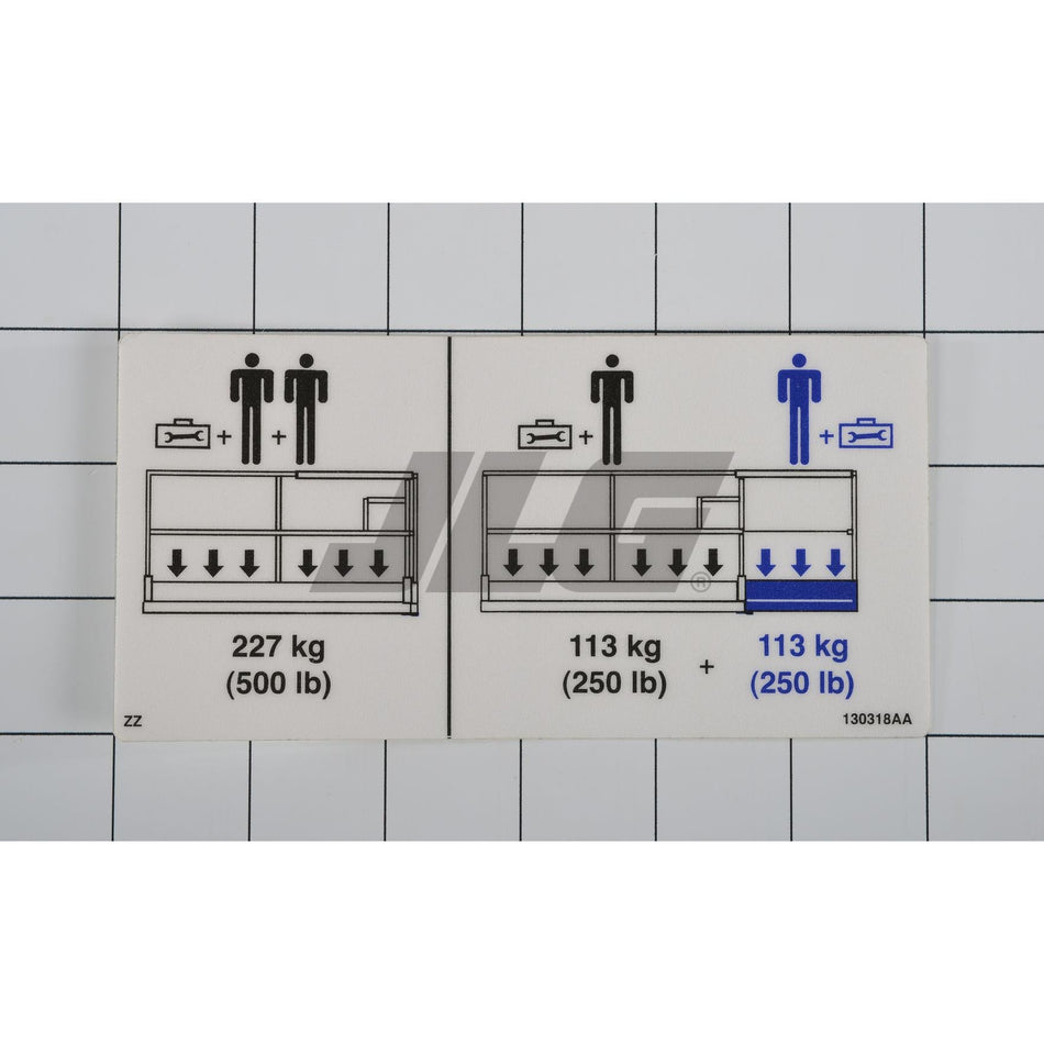Skyjack Part # 130318 - Label. VL. Platform Capacity 5