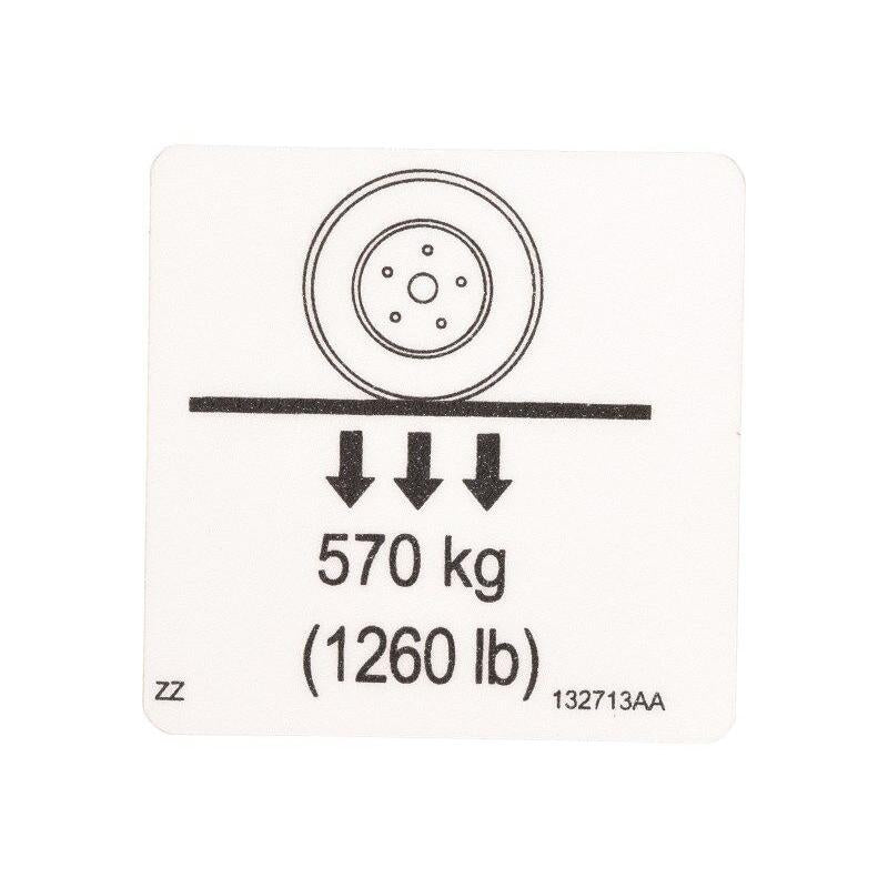 Skyjack Part # 132713 - Label. VL. Wheel Load Pictoria
