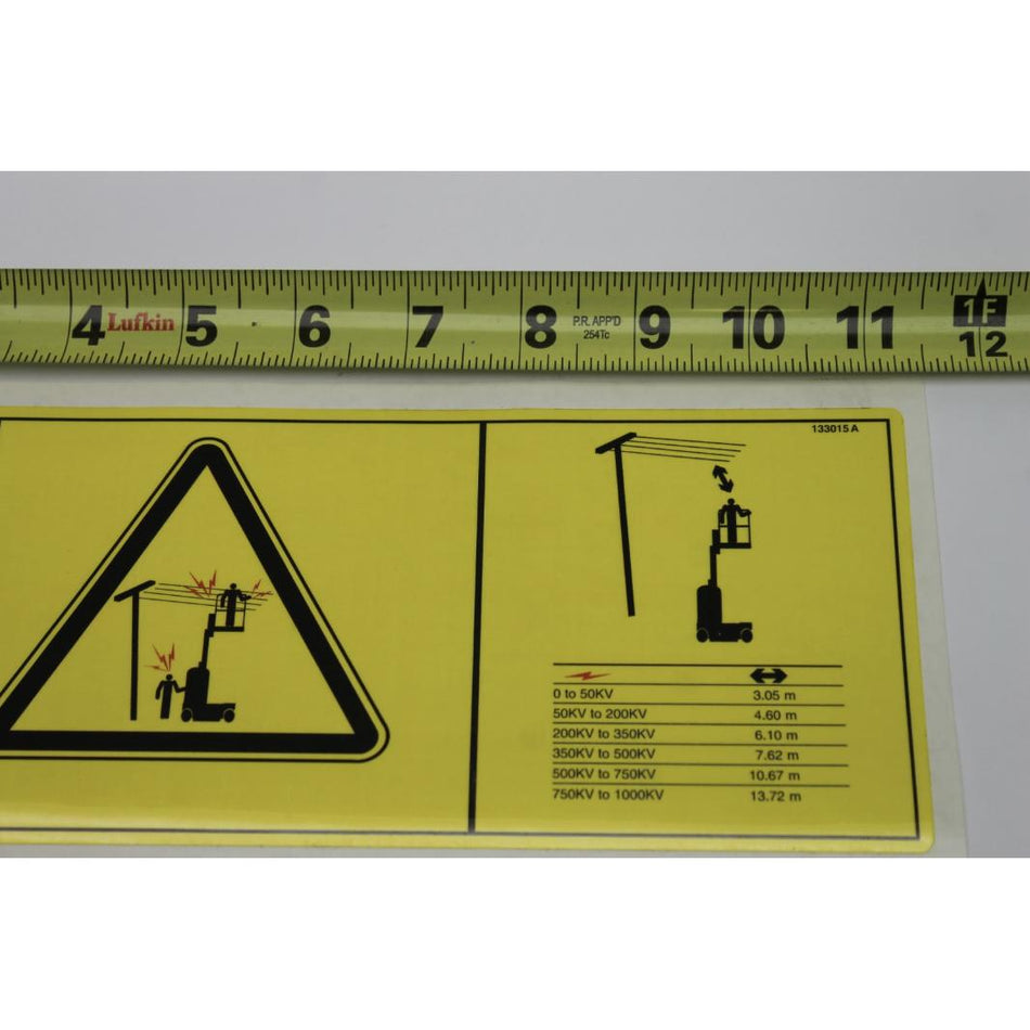 Genie Part # 133015. 133015GT - DECAL. DANGER. ELEC.HAZ SYMB