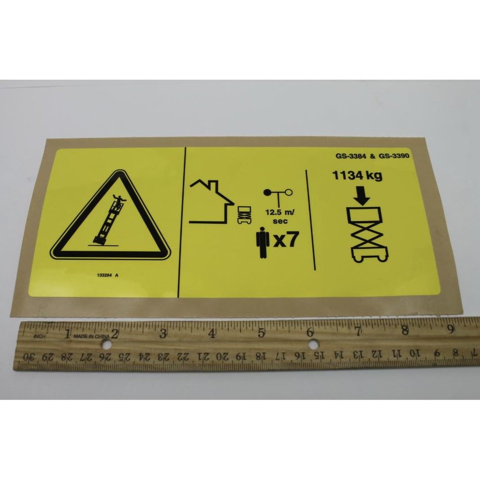 Genie Part # 133264. 133264GT - DECAL. DANGER. MAXCAP CE GS3384*