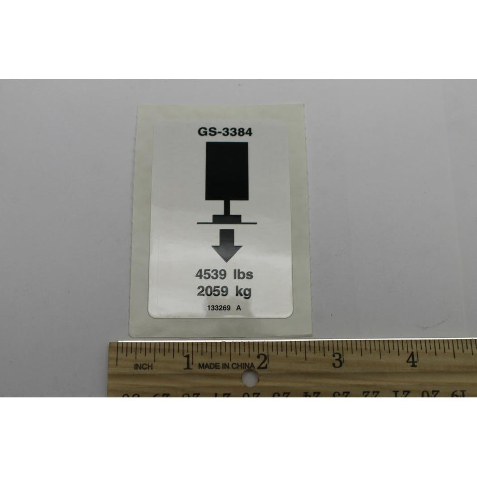 Genie Part # 133269. 133269GT - DECAL.LABEL.OUTRIGGER LD 3384
