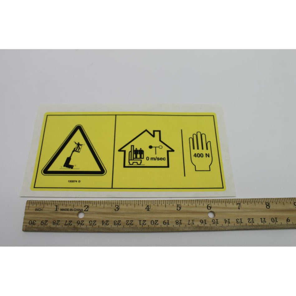 Genie Part # 133274. 133274GT - DECAL. DANGER. SIDE FORCE CE GRC