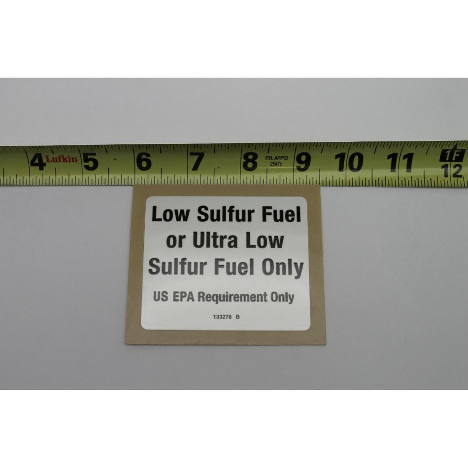 Genie Part # 133278. 133278GT - DECAL. LOW/ULTRA LOW SULFUR FUEL