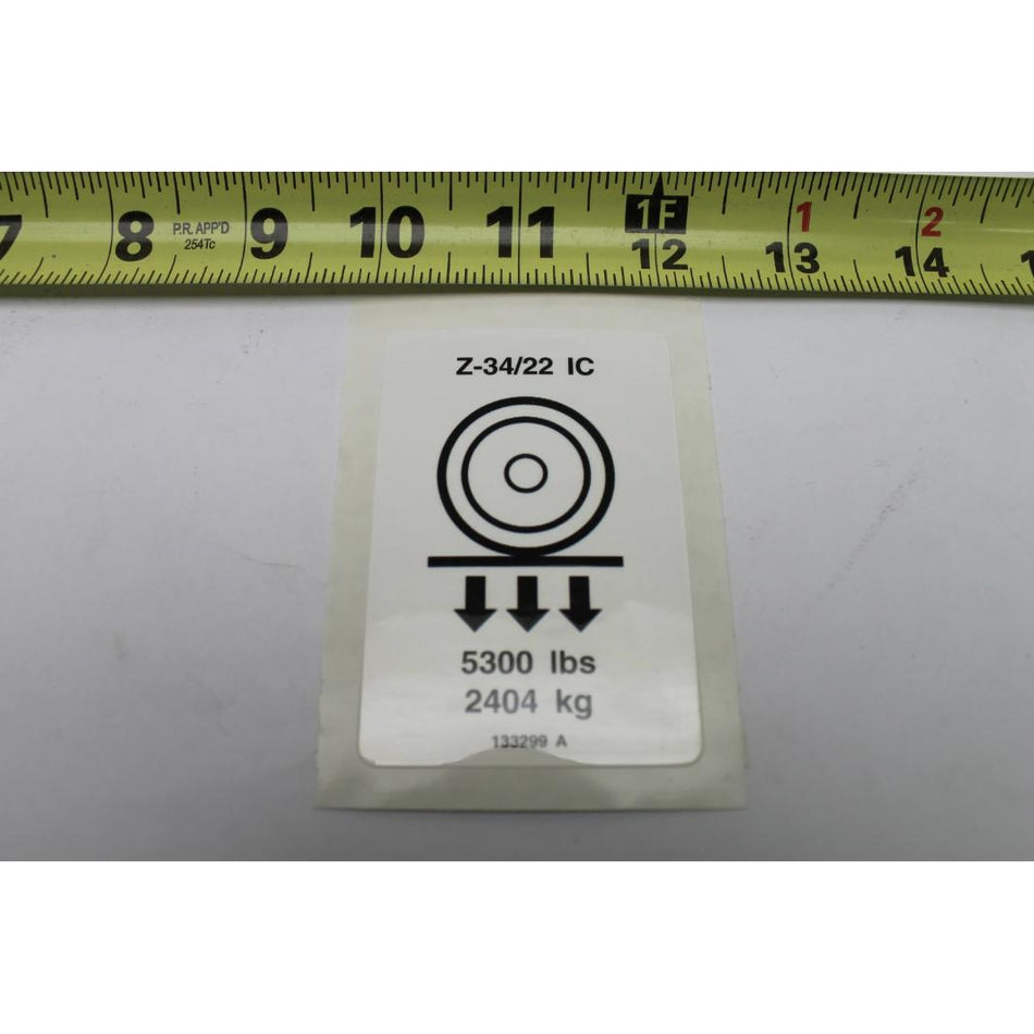 Genie Part # 133299. 133299GT - DECAL.LABEL.WHEEL LOAD Z34IC**