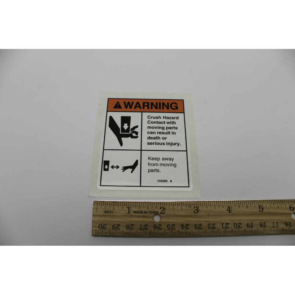 Genie Part # 133395. 133395GT - DECAL.DANGER CRUSH HAZARD