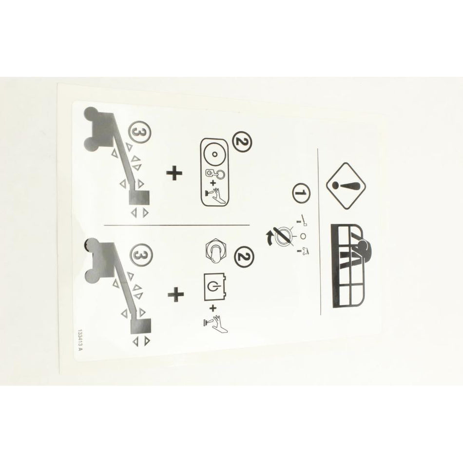 Genie Part # 133413. 133413GT - DECAL.EMERGENCY LOWERING