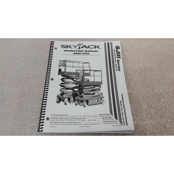 Skyjack Part # 143857 - Operating Manual. SJIII32xx. 4