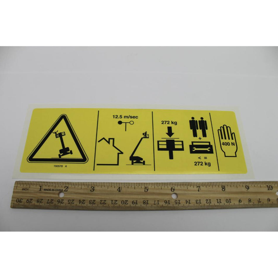 Genie Part # 160578. 160578GT - DECAL. SYMB. MAX SIDE FRC. ZX135. CE