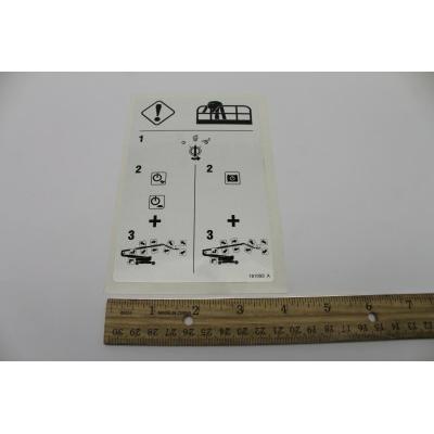 Genie Part # 161093. 161093GT - DECAL. EMERGENCY LOWERING. ZX135