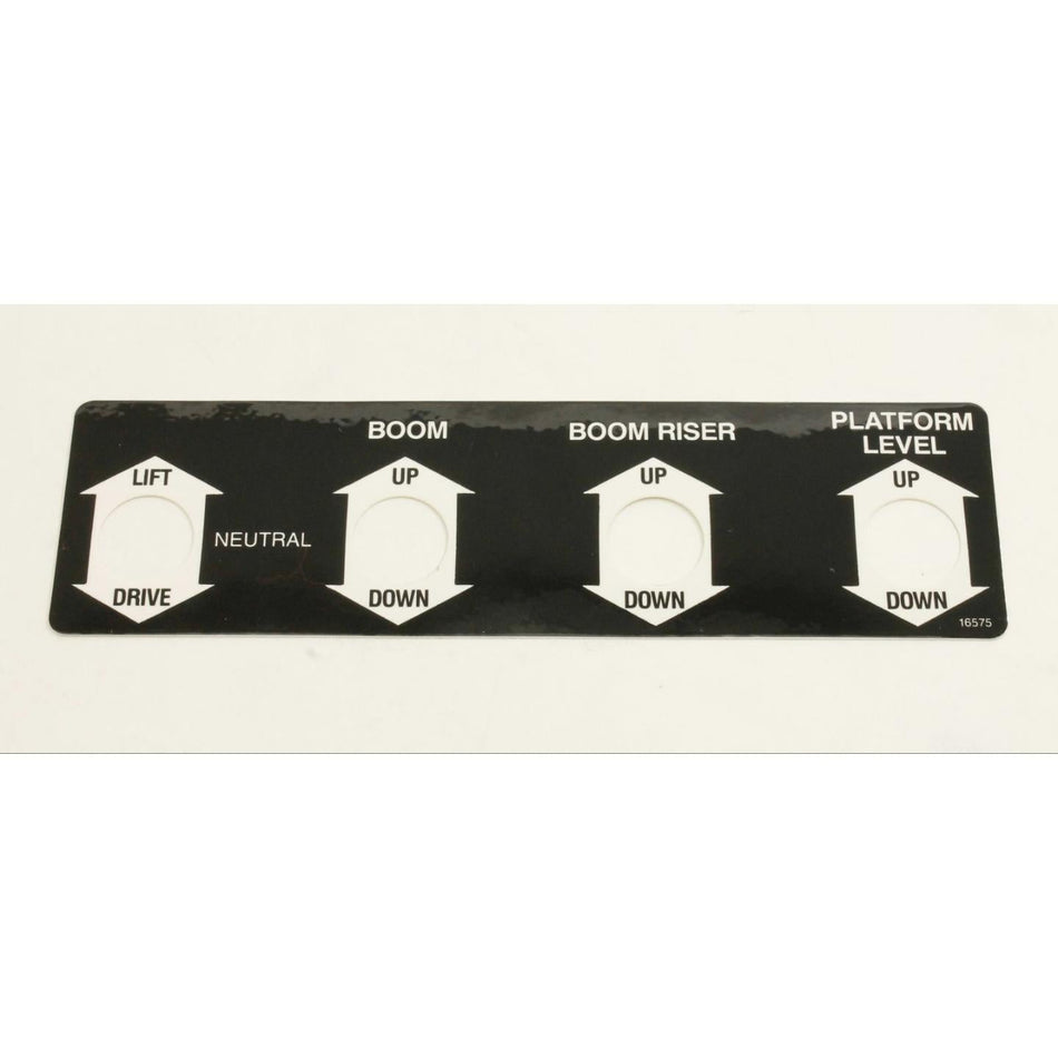 Genie Part # 16575. 16575GT - DECAL. NEUTRAL/PLAT.LEVEL (PLAT)