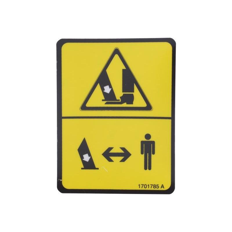 JLG Part # 1701785 - DECAL. O/R WARNING (CE/AUS)