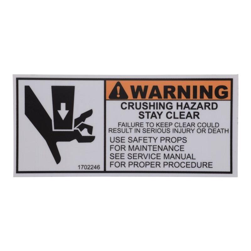 JLG Part # 1702246 - DECAL. (CRUSH HAZARD)