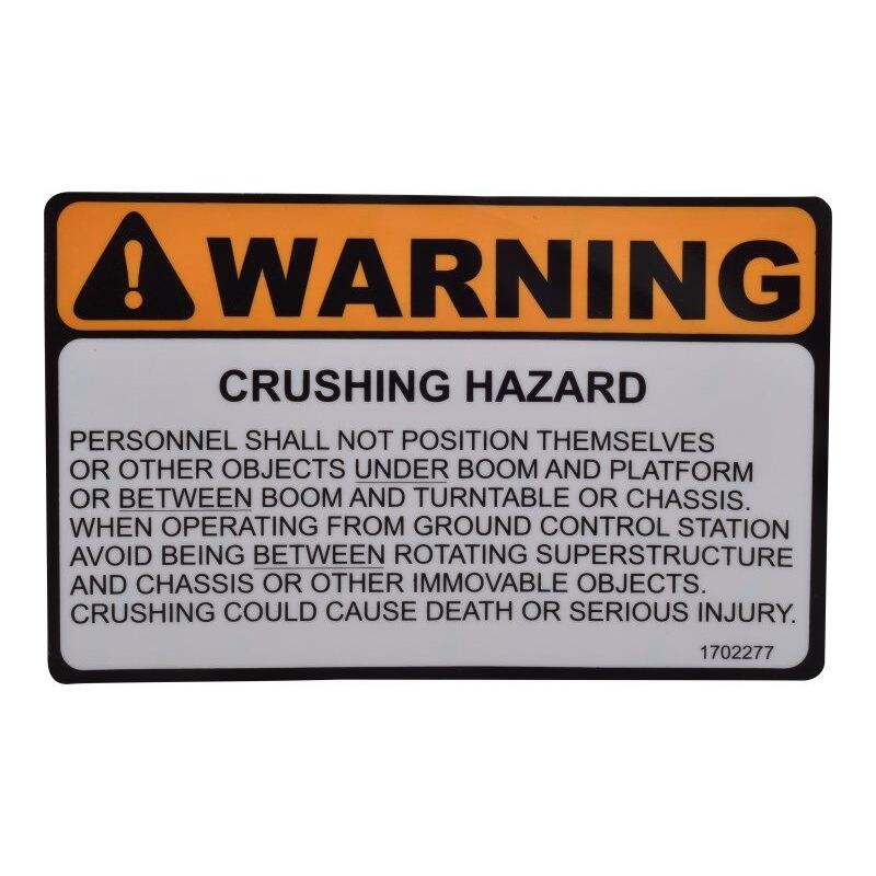JLG Part # 1702277 - DECAL. (CRUSH HAZARD)