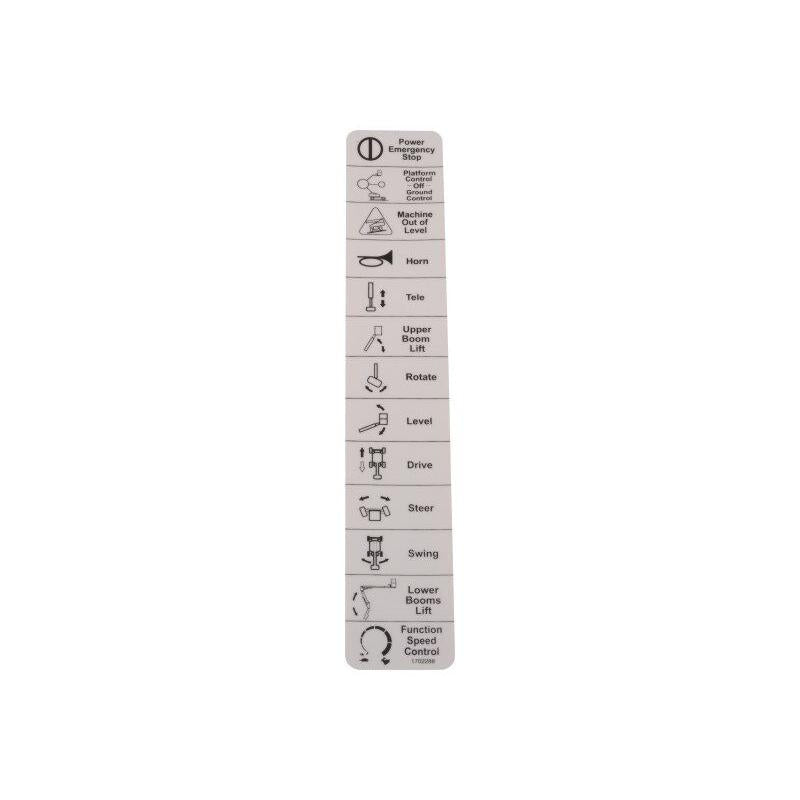 JLG Part # 1702288 - DECAL. (LEGEND)