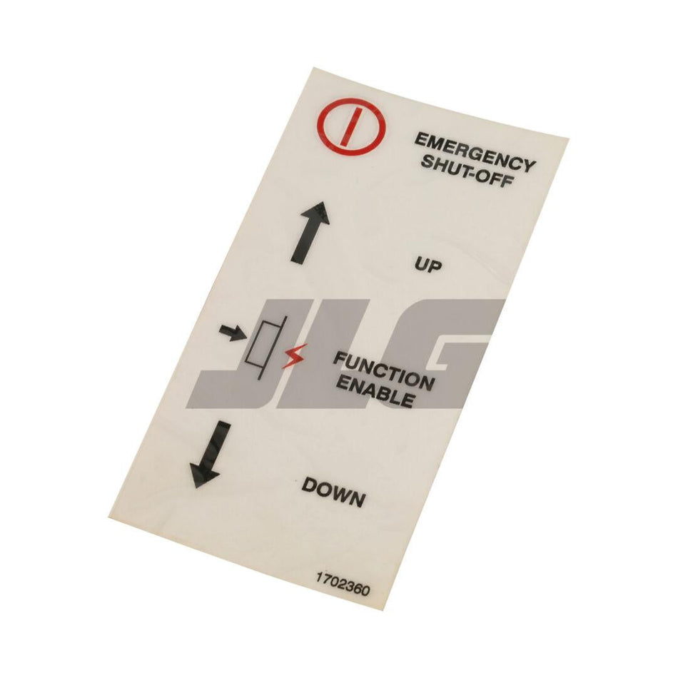JLG Part # 1702360 - DECAL. CONT