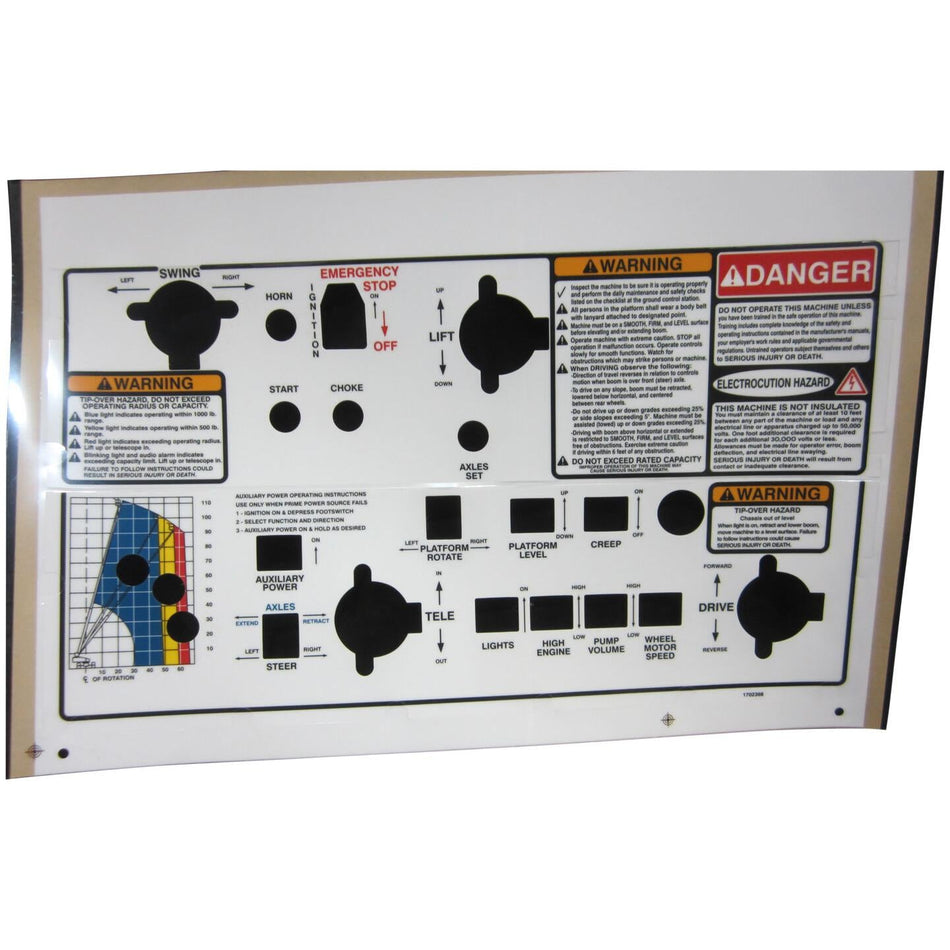 JLG Part # 1702398 - DECAL. CONSOLE BOX