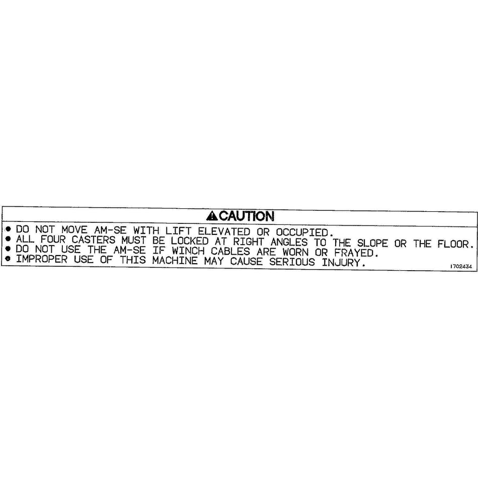 JLG Part # 1702434 - DECAL. (CAUTION)