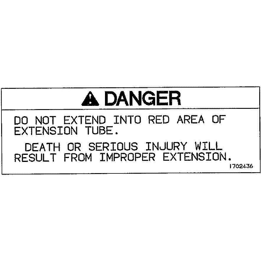 JLG Part # 1702436 - DECAL. (DANGER EXT)