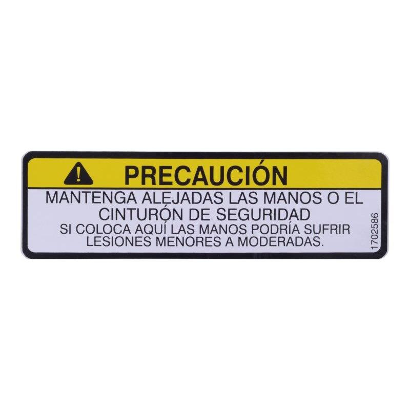 JLG Part # 1702586 - DECAL. NO HANDS (SPA. LAT AM)