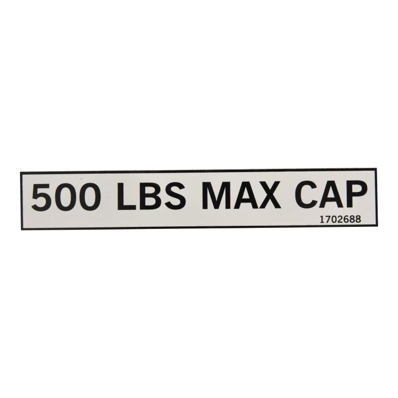 JLG Part # 1702688 - DECAL. 500LB CAP