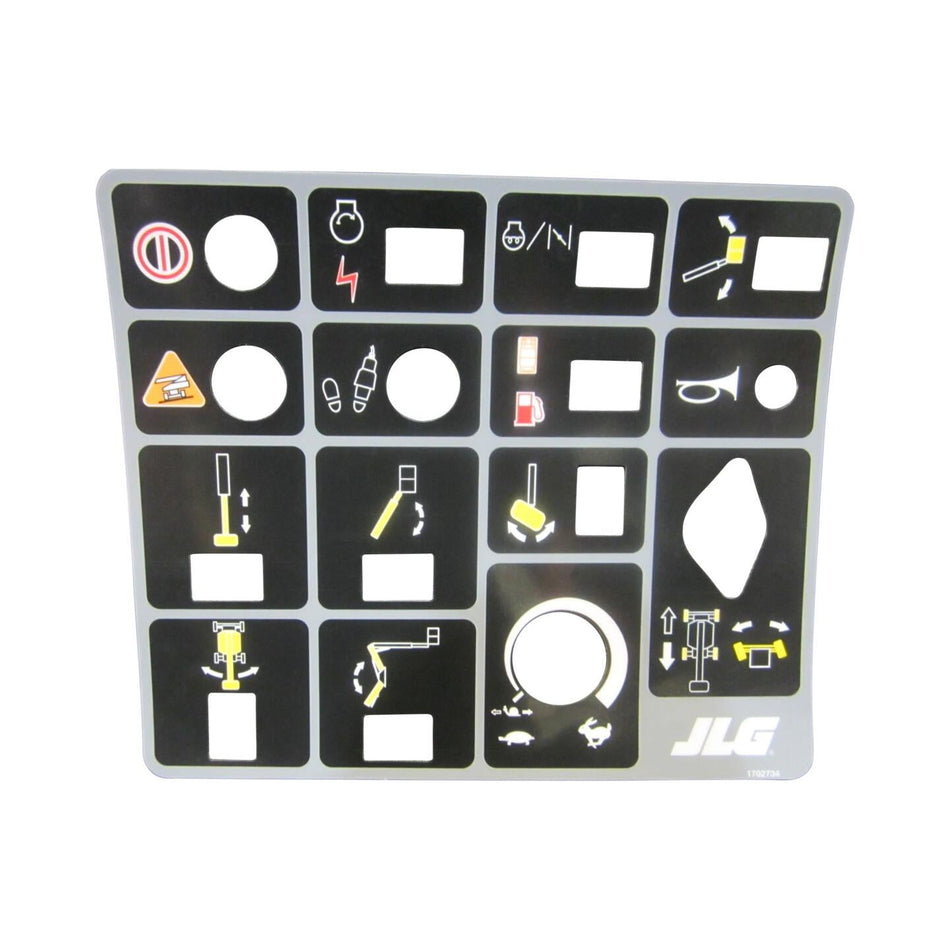 JLG Part # 1702734 - DECAL. CONSOLE LID