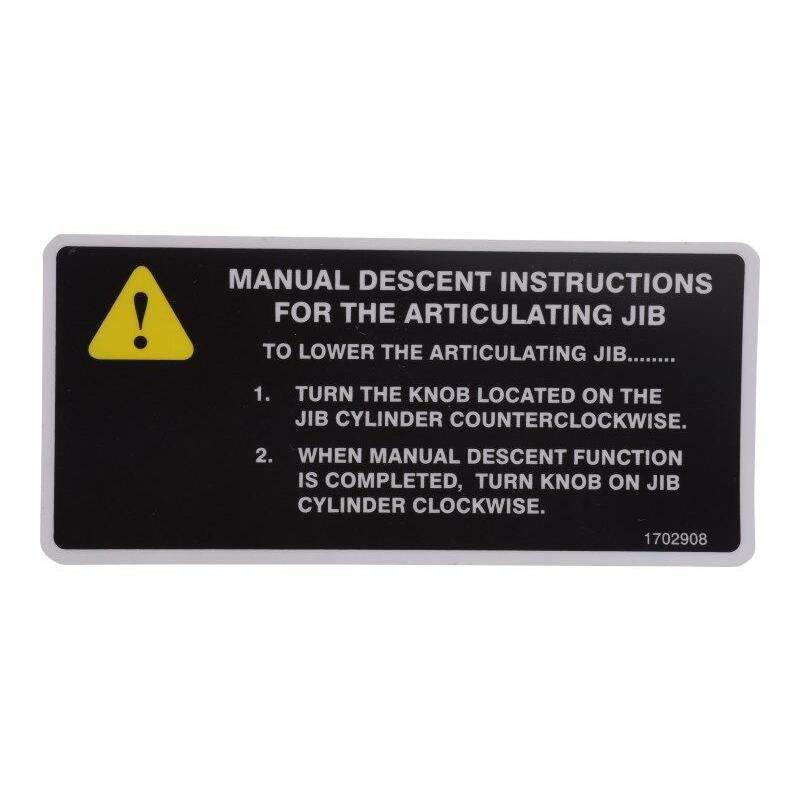 JLG Part # 1702908 - DECAL. MAN DSCNT