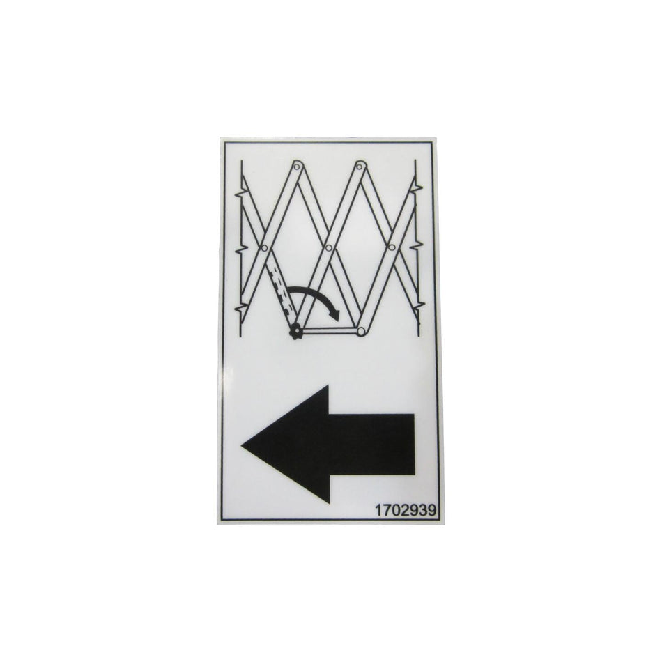JLG Part # 1702939 - DECAL. SAFETY PROP
