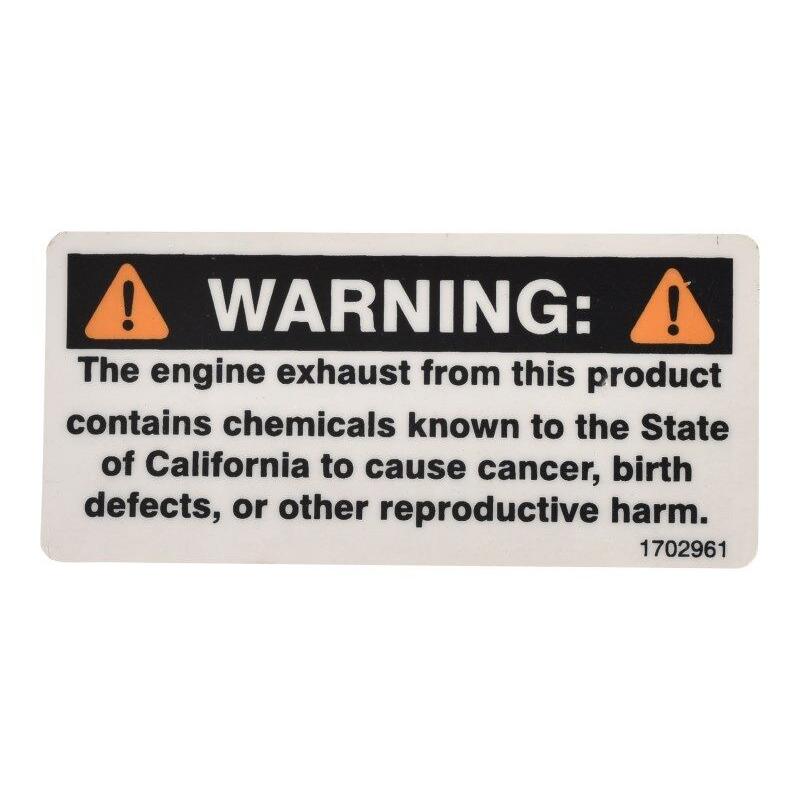 JLG Part # 1702961 - DECAL. WARNING PROP 65/GAS