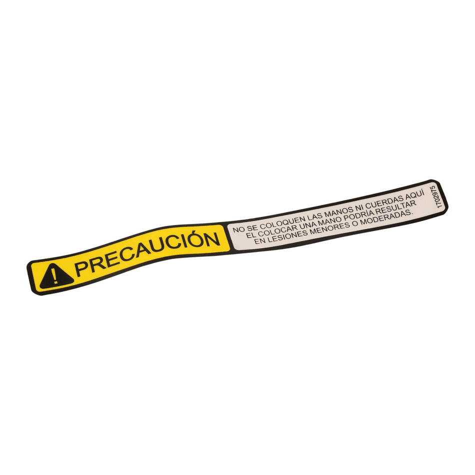 JLG Part # 1702975 - DECAL. NO HANDS (SPA LAT)