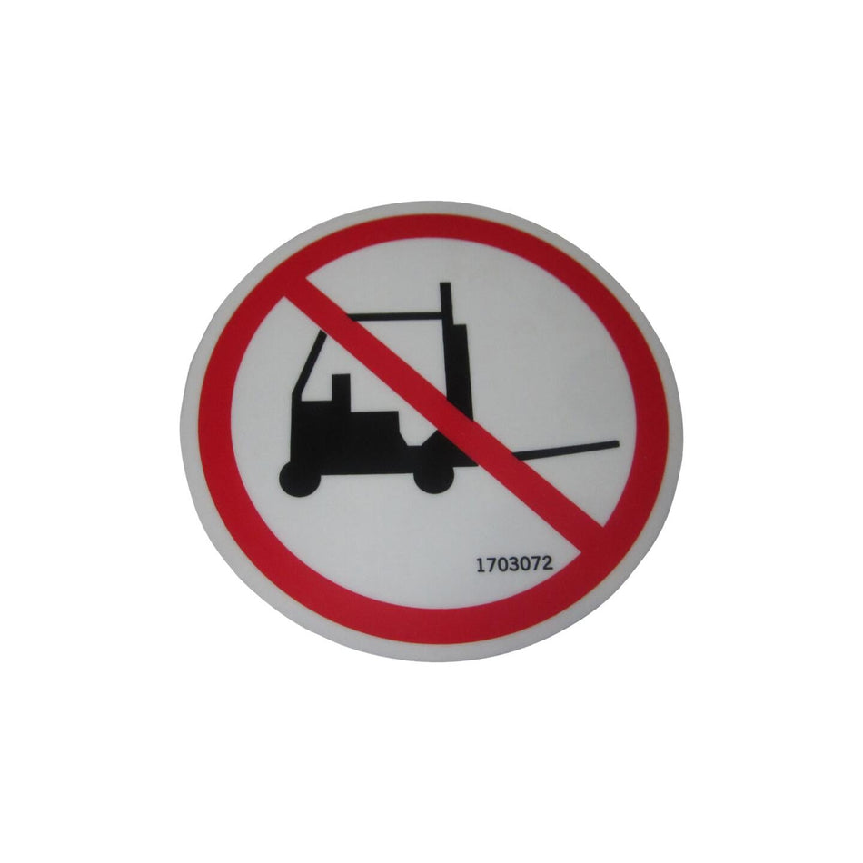 JLG Part # 1703072 - DECAL. NO FORKLIFT