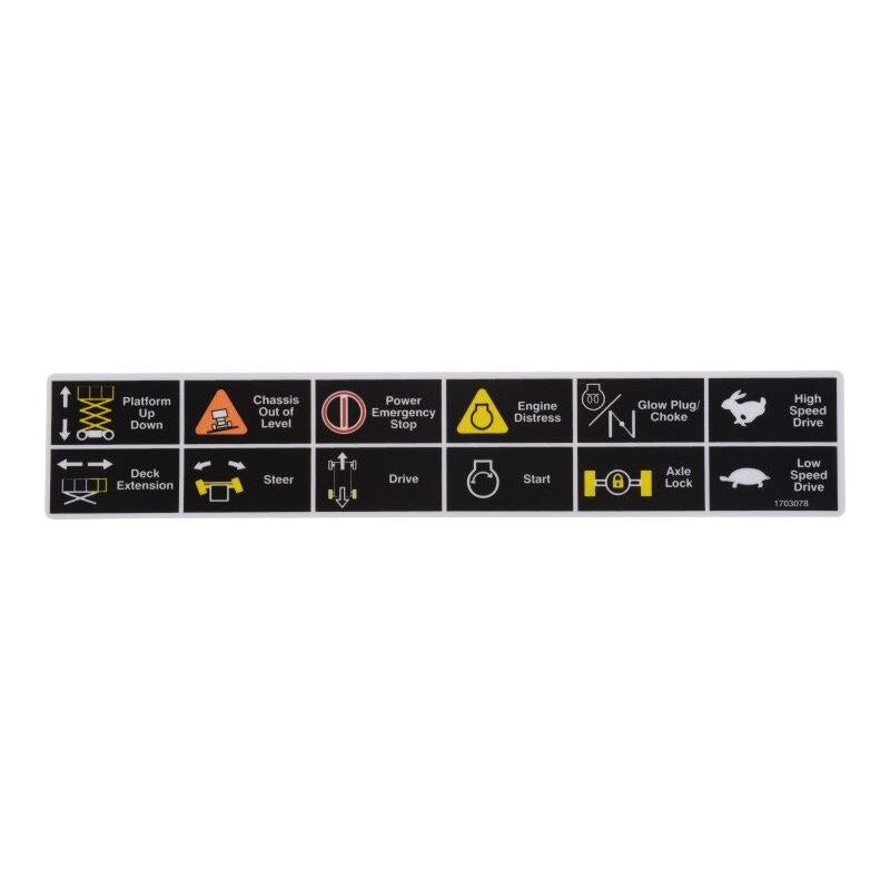 JLG Part # 1703078 - DECAL. LEGEND