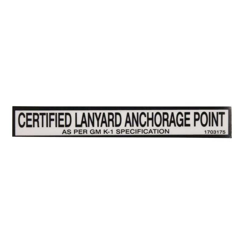 JLG Part # 1703175 - DECAL. LANYARD (GM. D-RINGS)