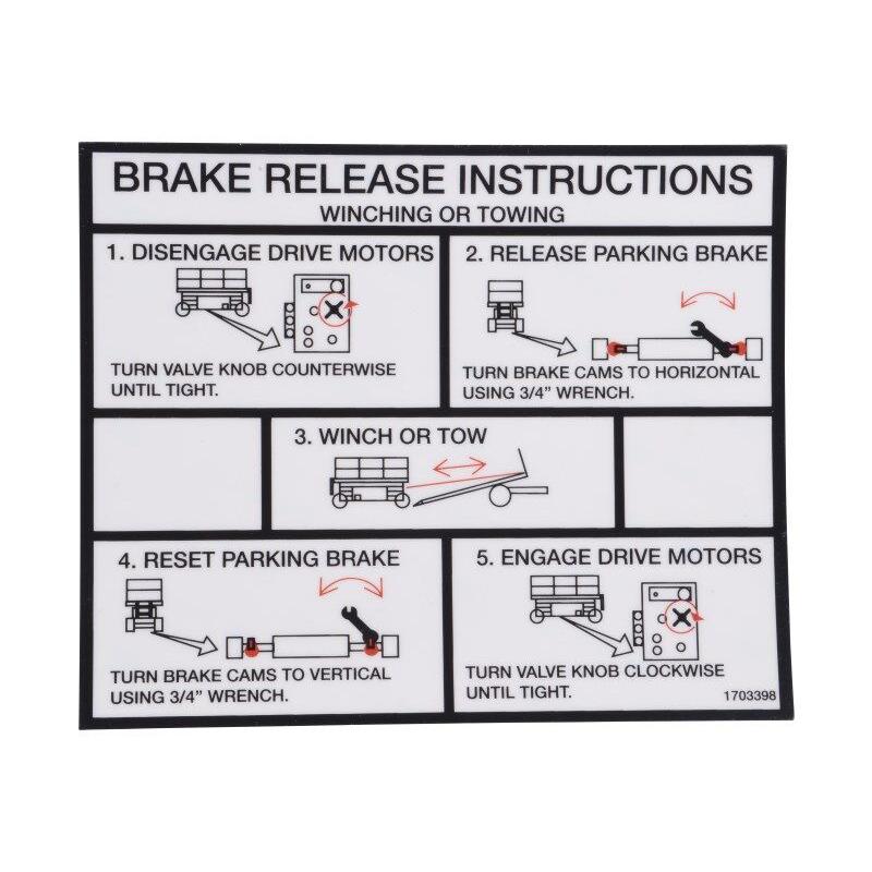 JLG Part # 1703398 - DECAL-TOWING/WINCH (GRAPHIC)