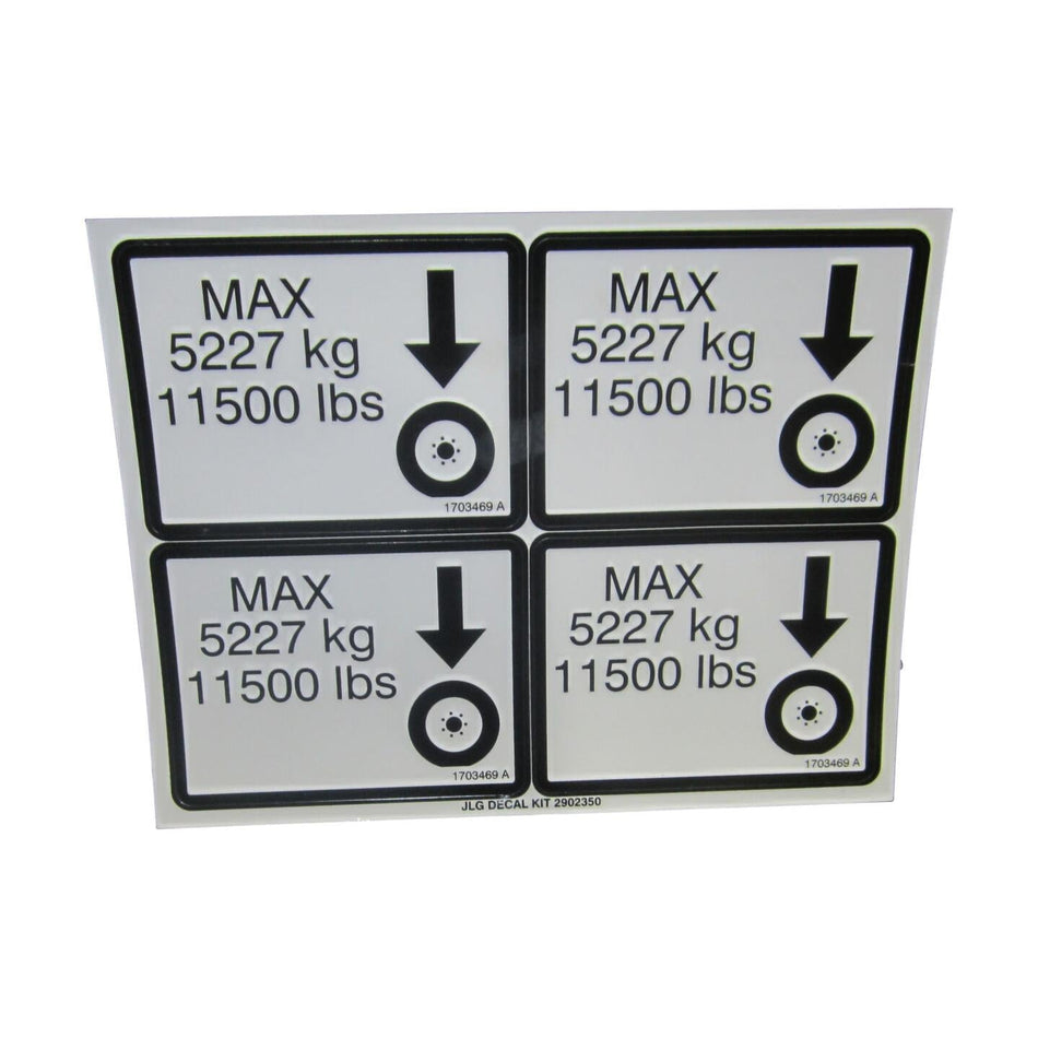 JLG Part # 1703469 - DECAL. MAX TIRE LOAD