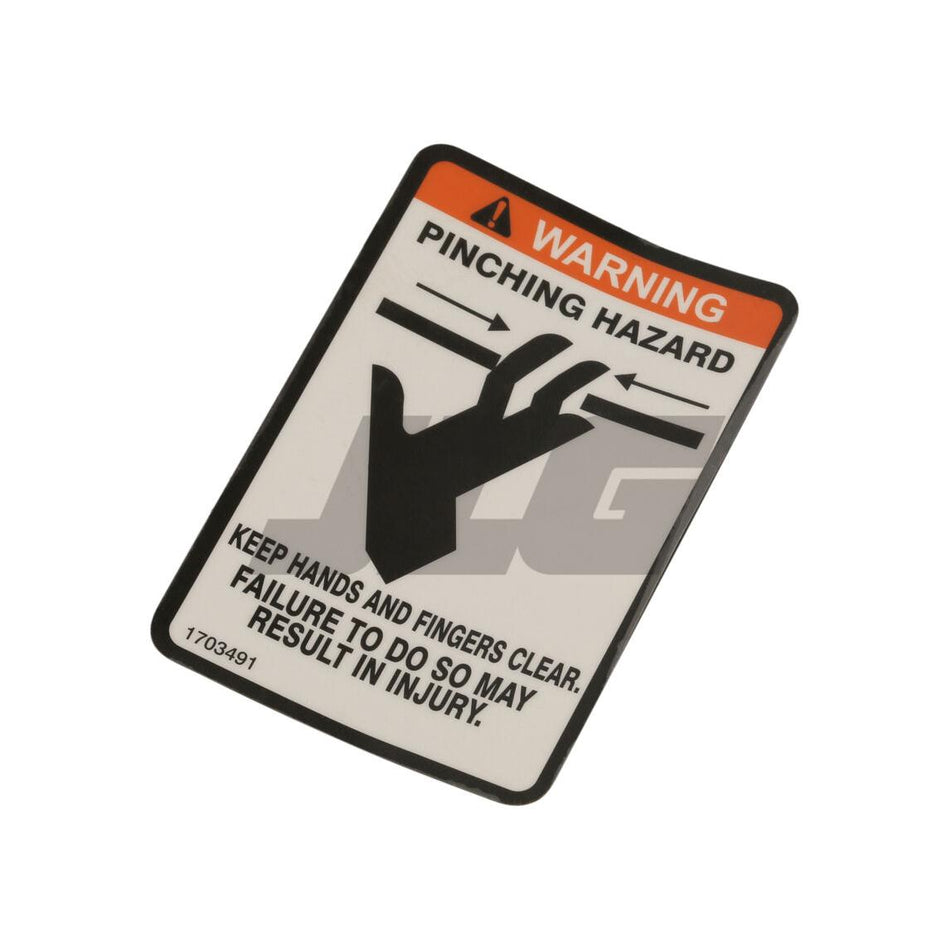 JLG Part # 1703491 - DECAL. PINCHING HAZARD