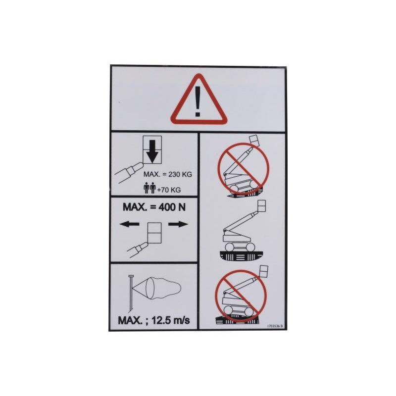 JLG Part # 1703536 - DECAL. CAP