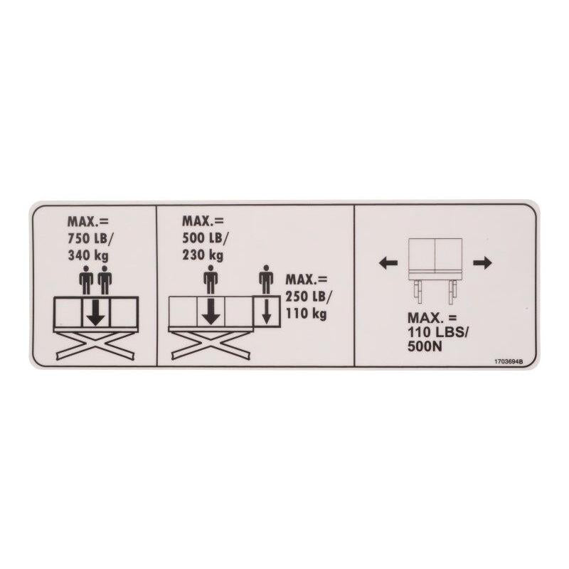 JLG Part # 1703694 - DECAL. CAP
