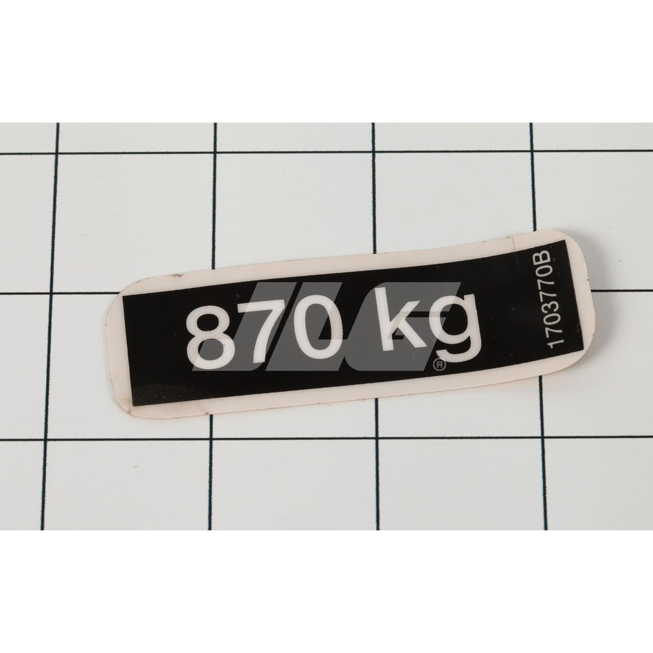 JLG Part # 1703770 - DECAL. MAX LOAD DECAL