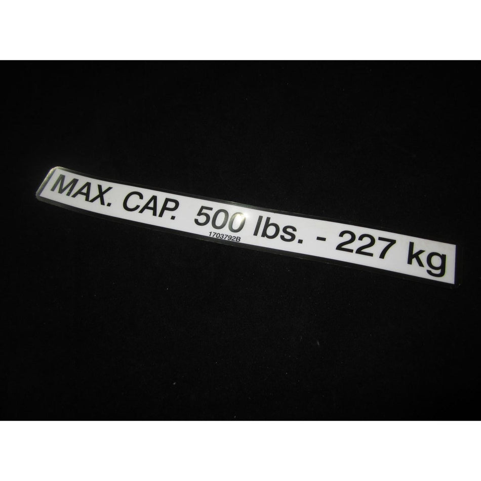 JLG Part # 1703792 - DECAL. EXT CAP (D/C/L/B/J)