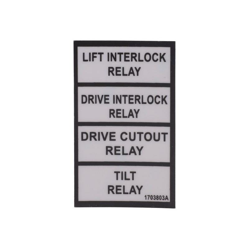 JLG Part # 1703803 - DECAL. RELAY